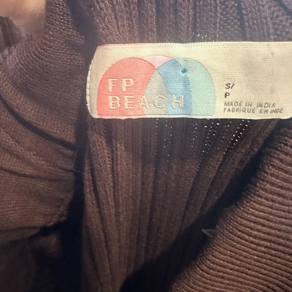 Free People Beach NWT Kami Hooded Sweater Set Brown/ Cream Oversized Small - Picture 9 of 15